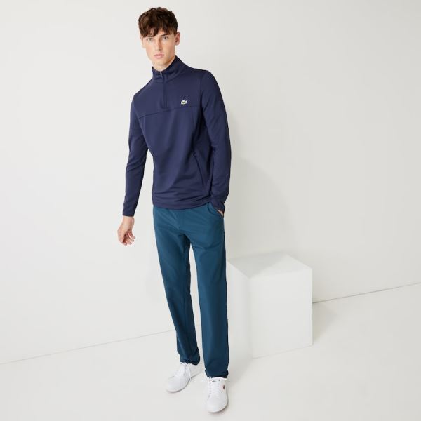 Lacoste SPORT Stretch Zippered Collar Sweatshirt Pánské - Mikiny Tmavě Blankyt Blankyt | CZ-jh1Y6Q